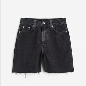 H&M 100% Cotton Washed Black Shorts Size 6
